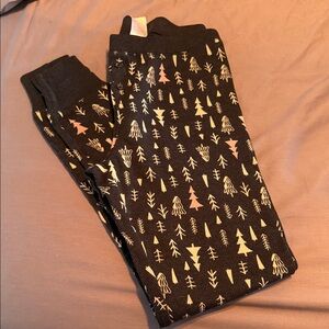 Old Navy Black Pajama Pants with Multicolor Tree Design